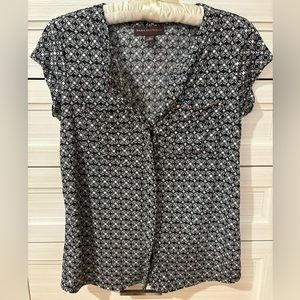 Black & White button down shortsleeved Work Shirt